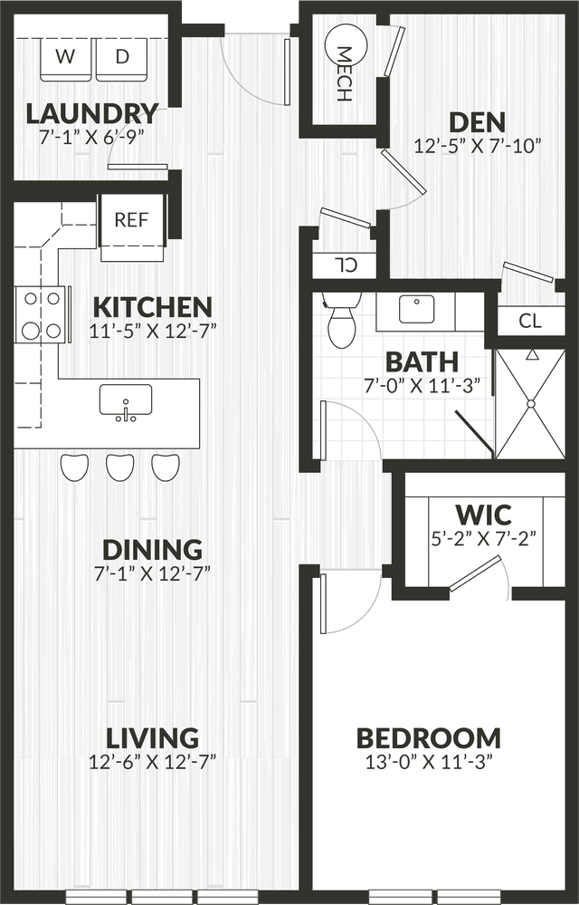 1 Bed/1 Bath Den-a7