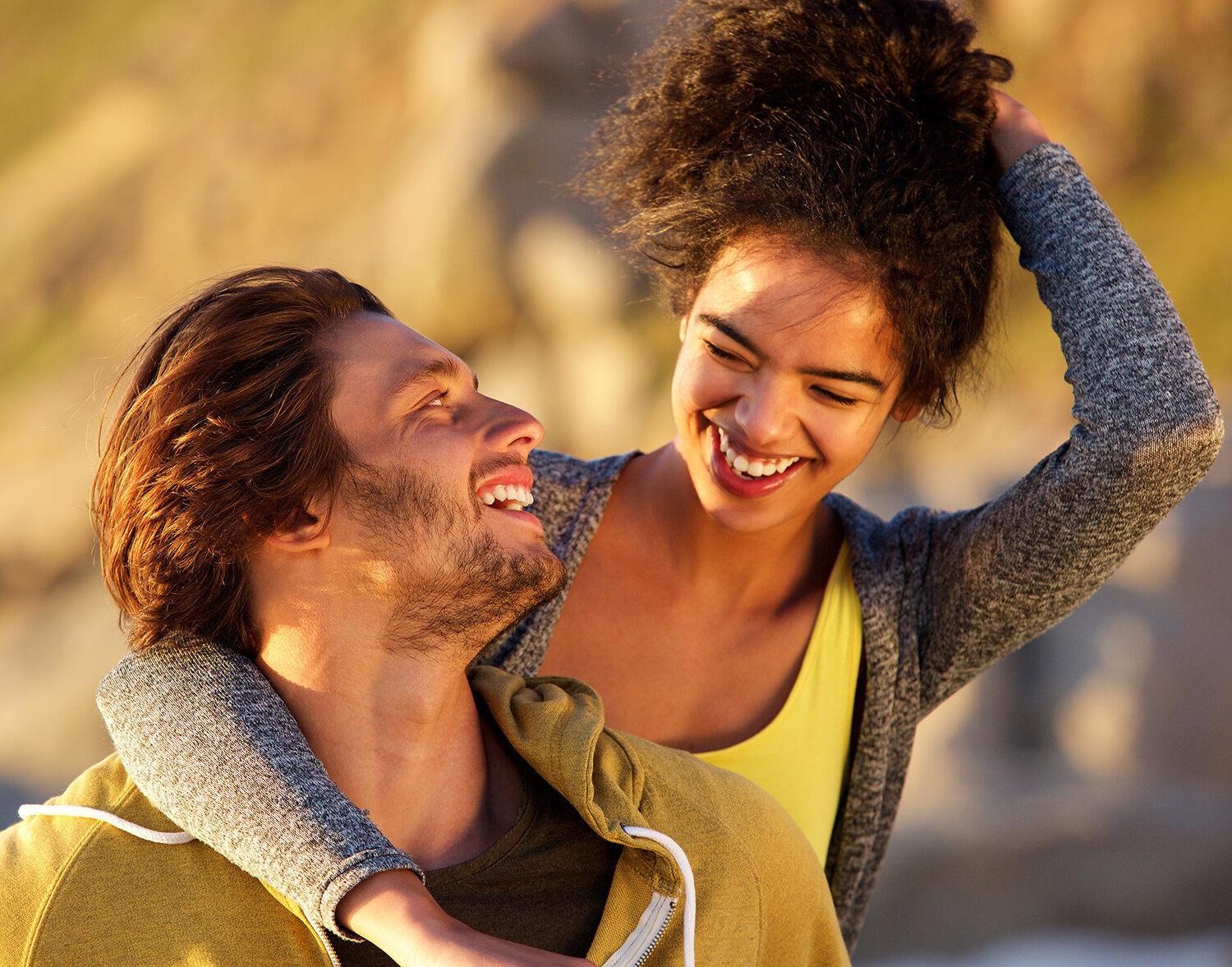 couple laughing